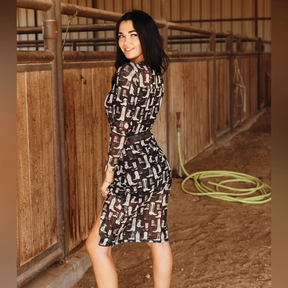 Boot Scootin’ Mesh Dress - Picture 2 of 10